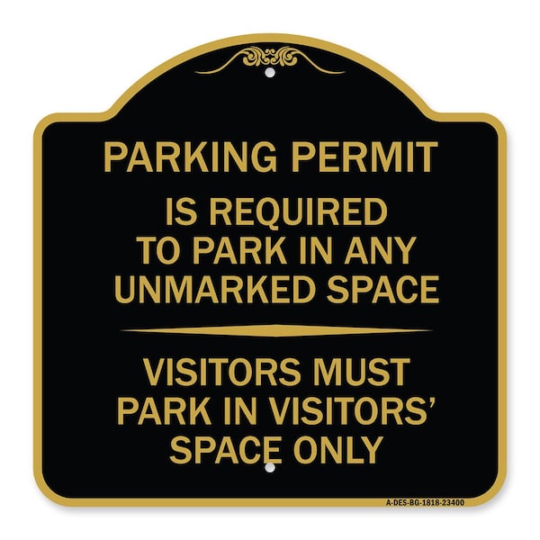 Parking Permit Is Required to Park in ANY Unmarked Space Visitors Must Park in Visito, BG-1818-23400